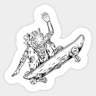 Tiger Skate Sticker